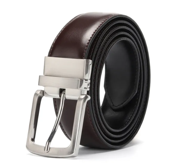 Men's Leather Belt Reversible Buckle-AVENZIE