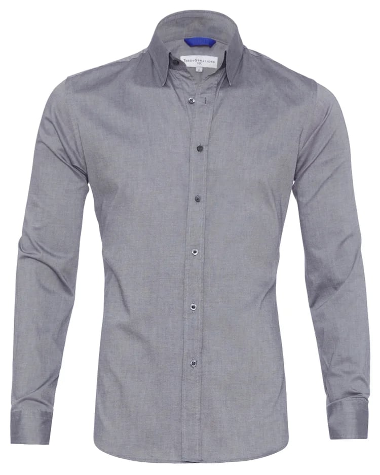 Oxford Stretch Zip Shirt-AVENZIE