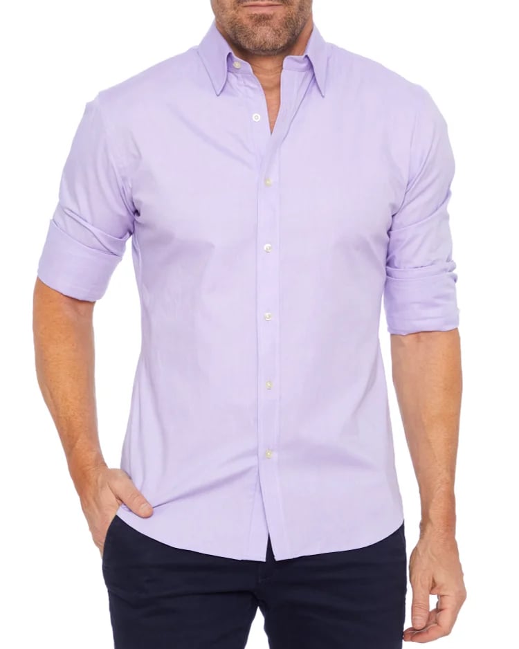 Oxford Stretch Zip Shirt-AVENZIE