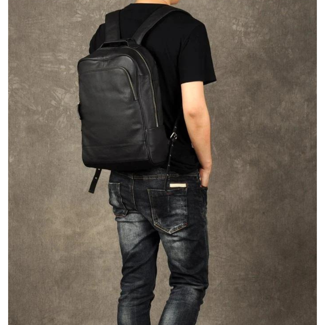 Genuine Leather Backpack for Men's-AVENZIE