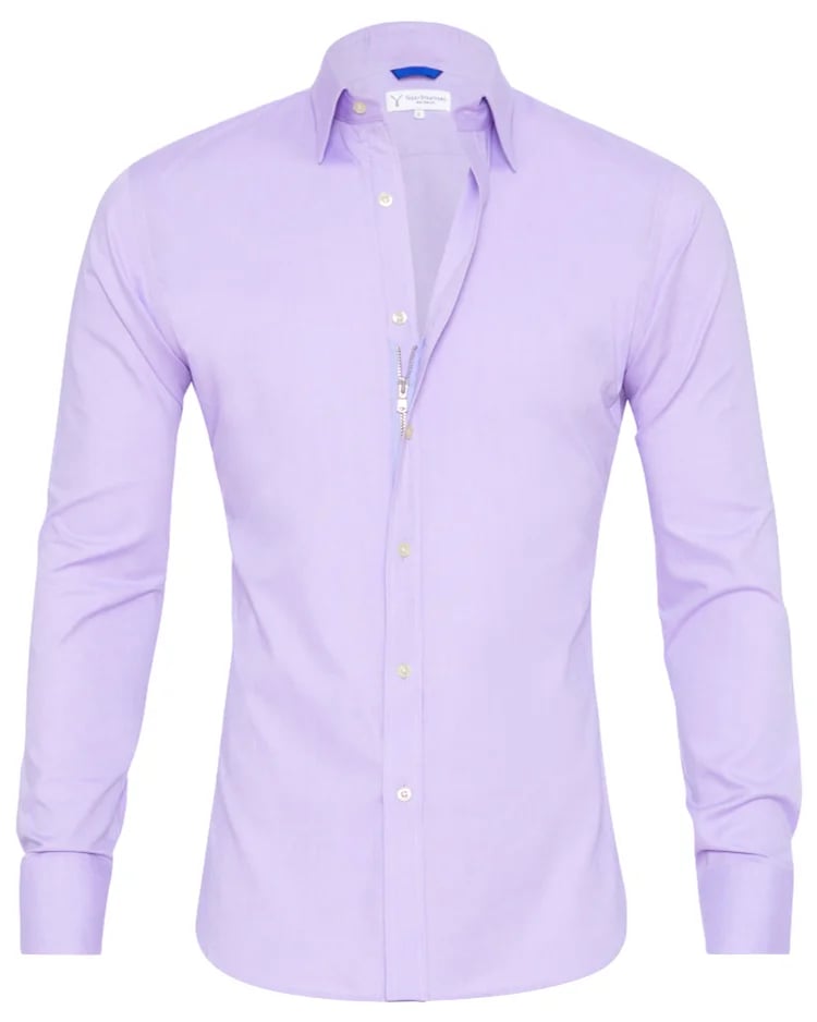 Oxford Stretch Zip Shirt-AVENZIE