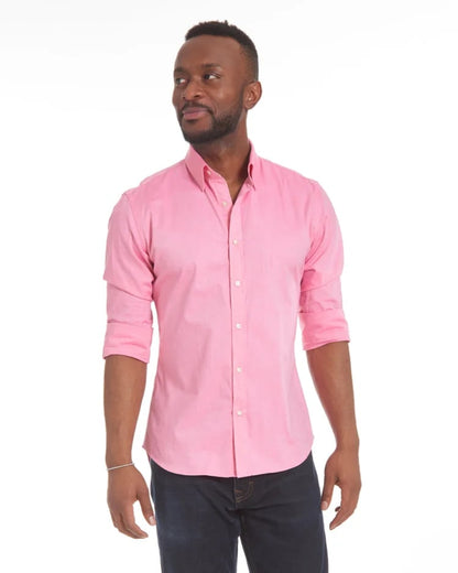 Oxford Stretch Zip Shirt-AVENZIE