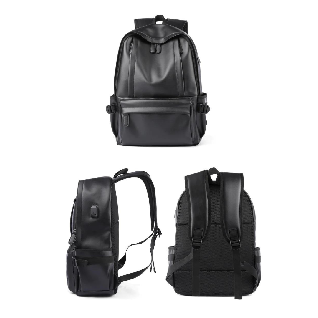 Waterproof Leather Backpack for Men-AVENZIE