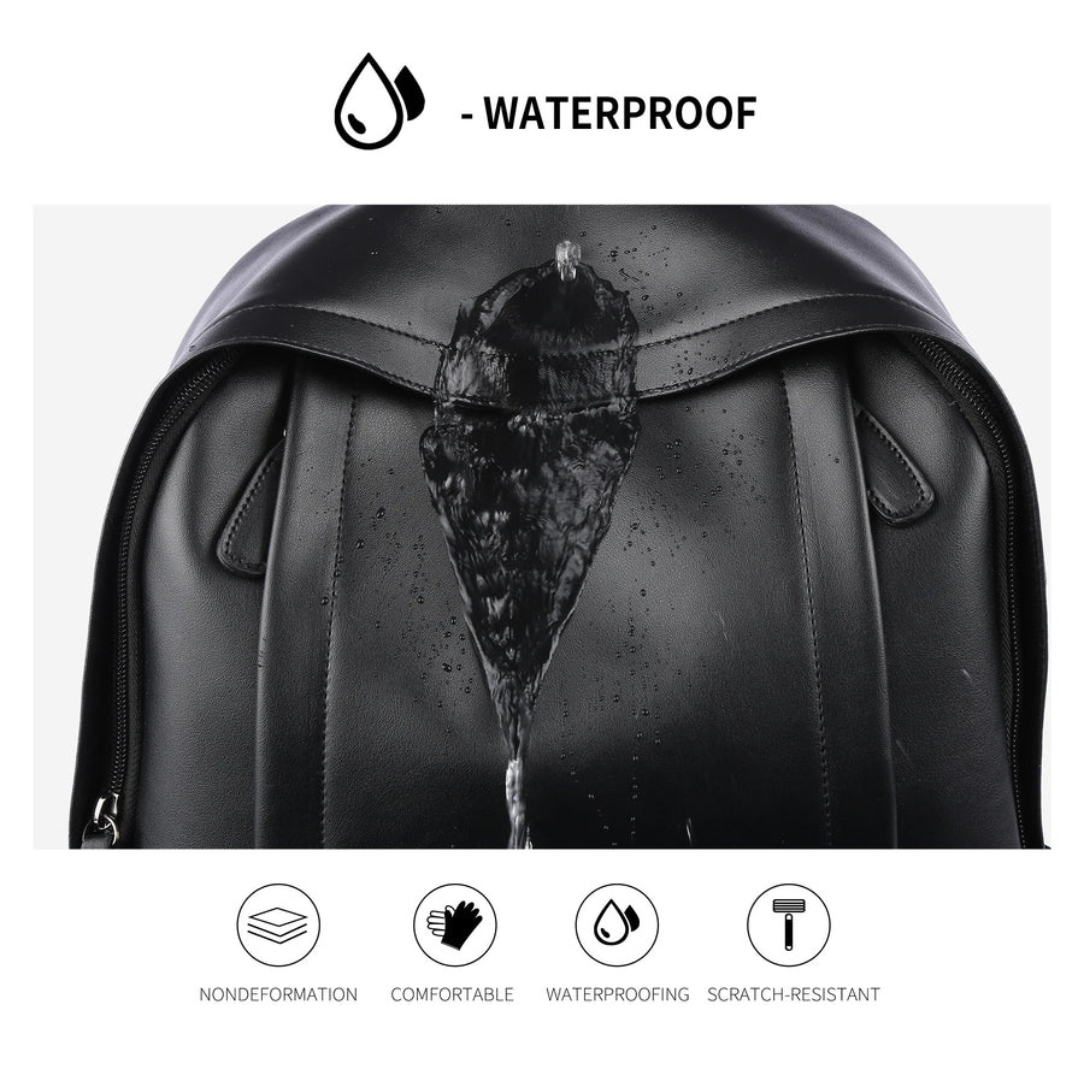 Waterproof Leather Backpack for Men-AVENZIE