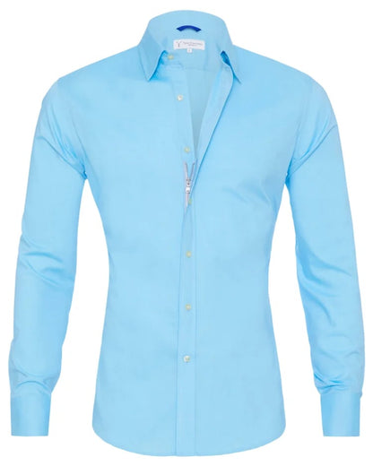 Oxford Stretch Zip Shirt-AVENZIE