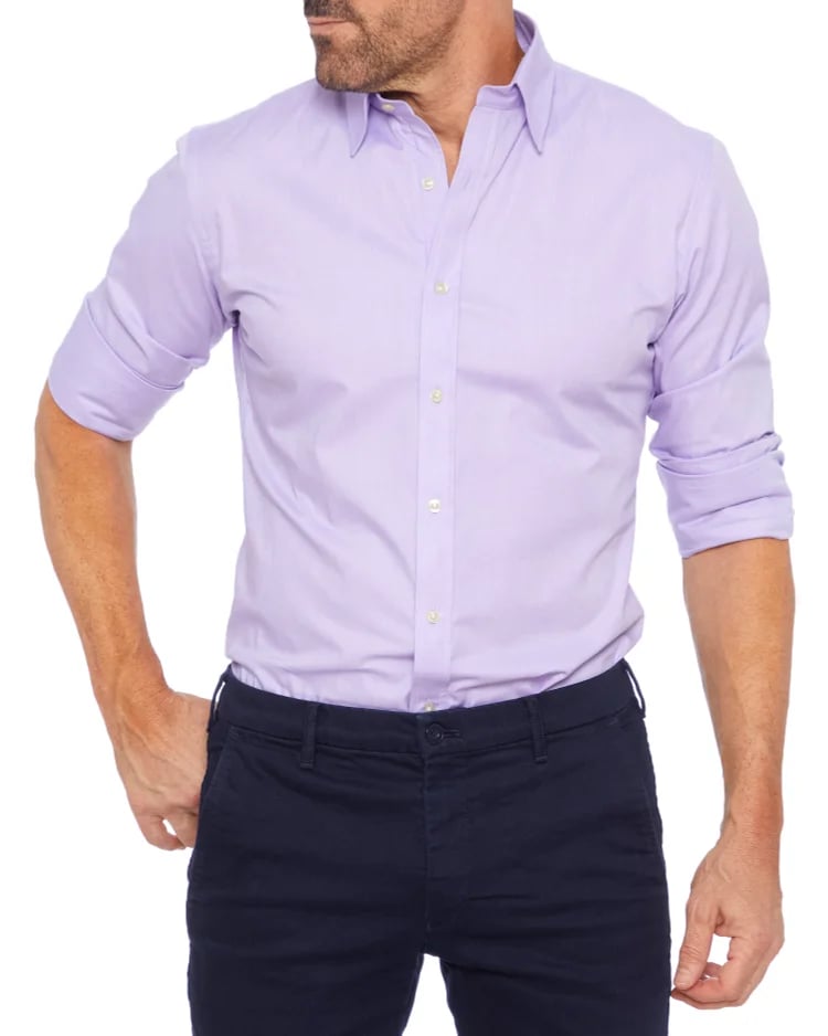 Oxford Stretch Zip Shirt-AVENZIE